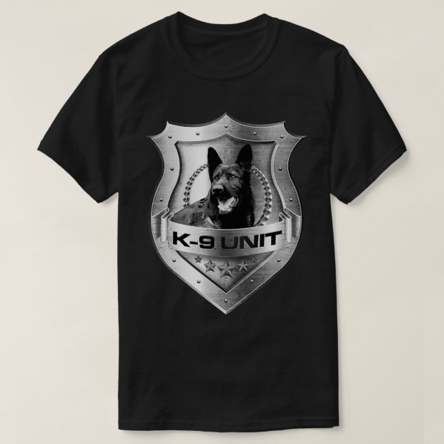Metall K9 Unit Badge German Shepherd T Shirt (Design framsida)