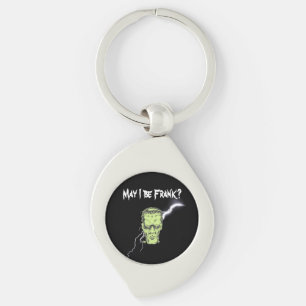 Metall Keychain, får jag vara Frank, Frankenstein Swirl Silverfärgad Nyckelring