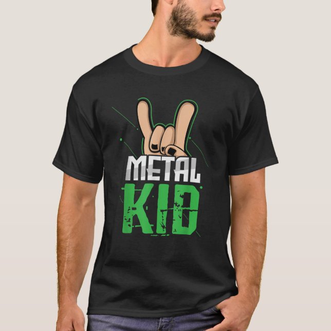 Metall Kid Heavy Metall Rock musik T Shirt (Framsida)