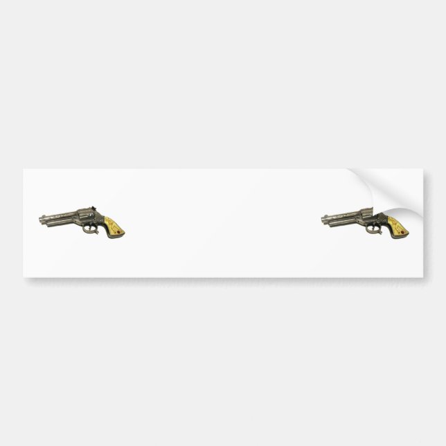 Metall Leksak Gun Bumper Sticker Bildekal (Framsidan)