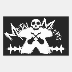 Metall Meeple - Sticker Rektangulärt Klistermärke