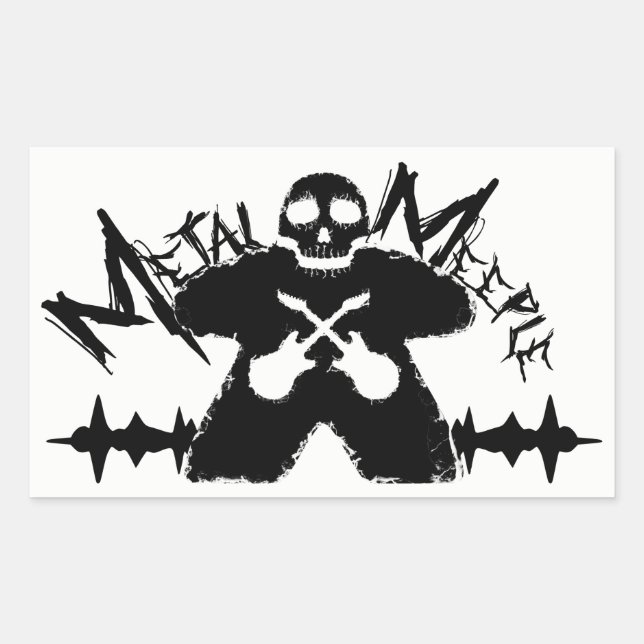 Metall Meeple - Sticker Rektangulärt Klistermärke (Framsida)