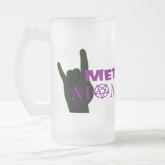 Metall Momma Frostat Ölglas (Vänster)