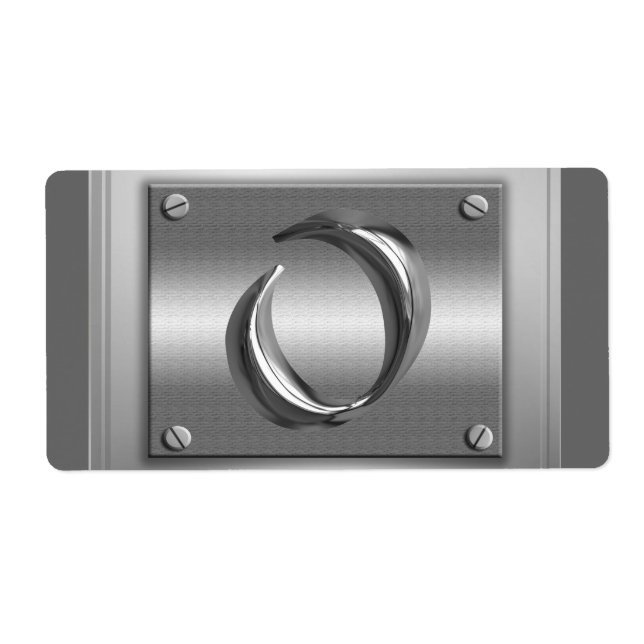 Metall Monogram - första Brev O-etiketter Fraktsedel (Framsidan)