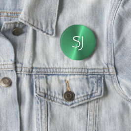 Metall monogram grönt blankt knapp