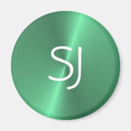 Metall monogram grönt blankt magnet