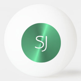 Metall monogram grönt blankt pingisboll