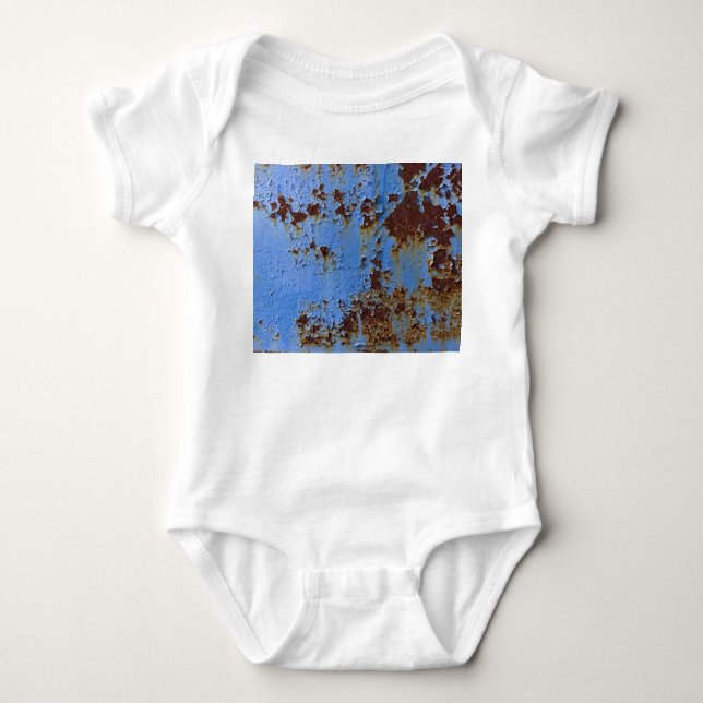 Metall och blå färg struktur. t shirt (Framsida)
