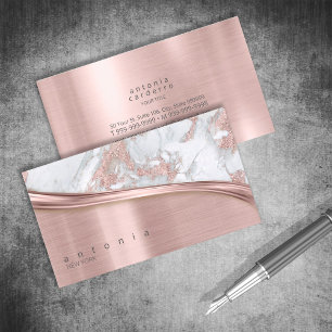 Metall och Glitter Marble Wave Ro Guld ID808 Visitkort