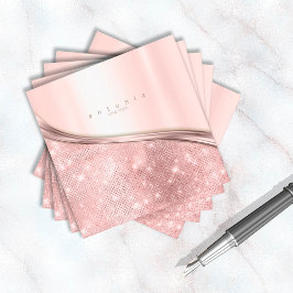 Metall och Glitter Wave Ro Guld Sq ID807 Fyrkantigt Visitkort