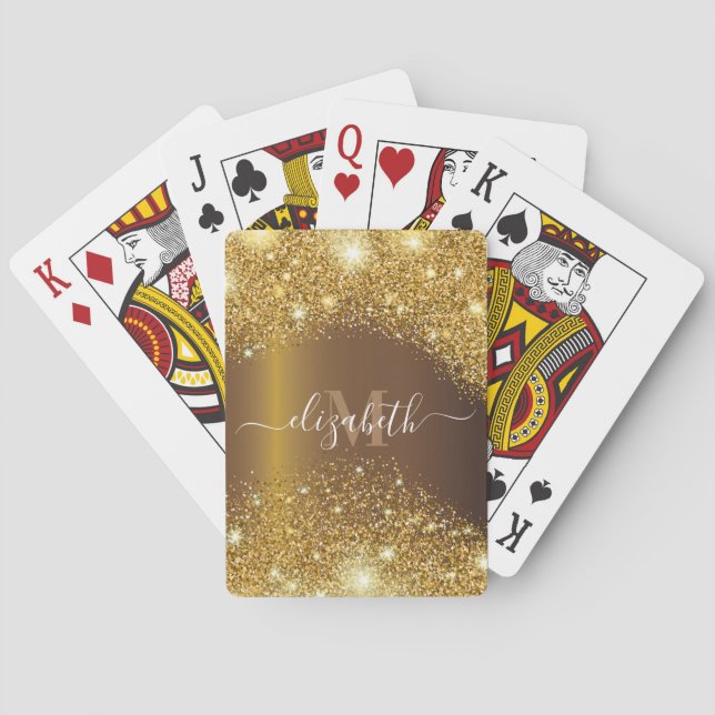 Metall och Golden Glitter Casinokort (Baksidan)