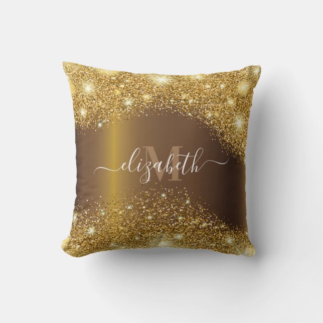 Metall och Golden Glitter Kudde (Framsida)