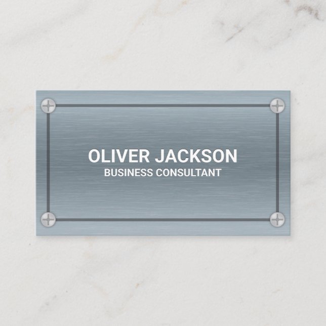 Metall och Skruvar | Aluminium Visitkort (Framsida)