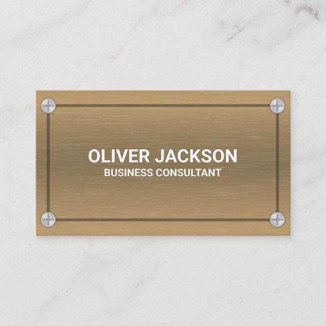 Metall och skruvar | Metallisk Struktur Visitkort (Framsida)