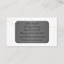 Metall pläterar på marmorvisitkortmall visitkort