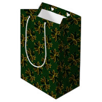 Metall Poinsettia Flowers-1-Grönt-Guld-GIFT BAG M