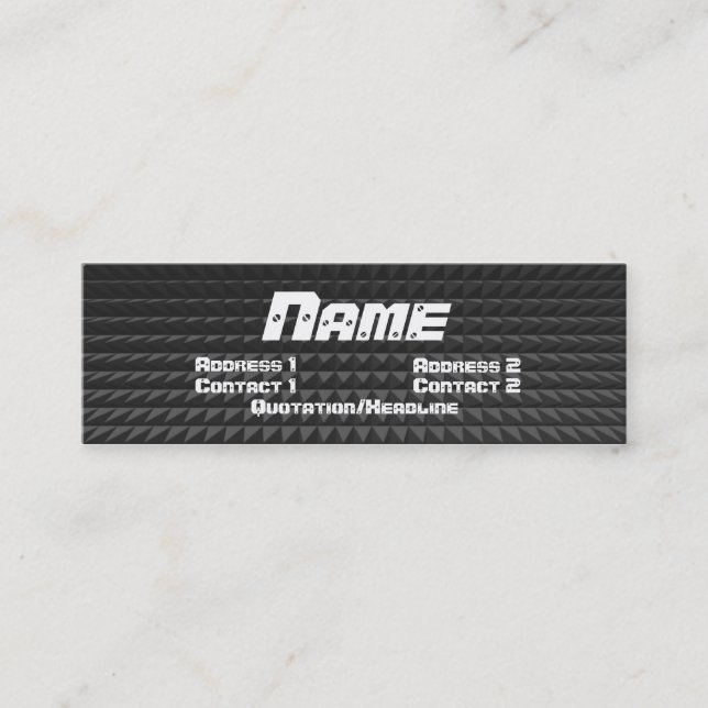 Metall profilerar kortet mini visitkort (Framsida)