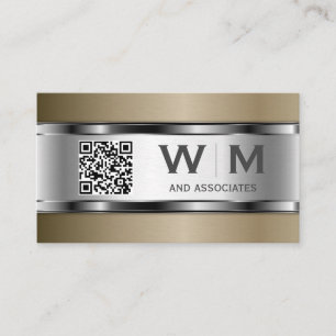 Metall QR-kod Monogram Visitkort