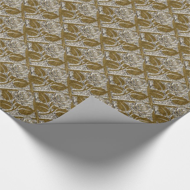 Metall Ro-01-Silver Guld-gift-skrotningsprogram Pa Presentpapper (Hörn)