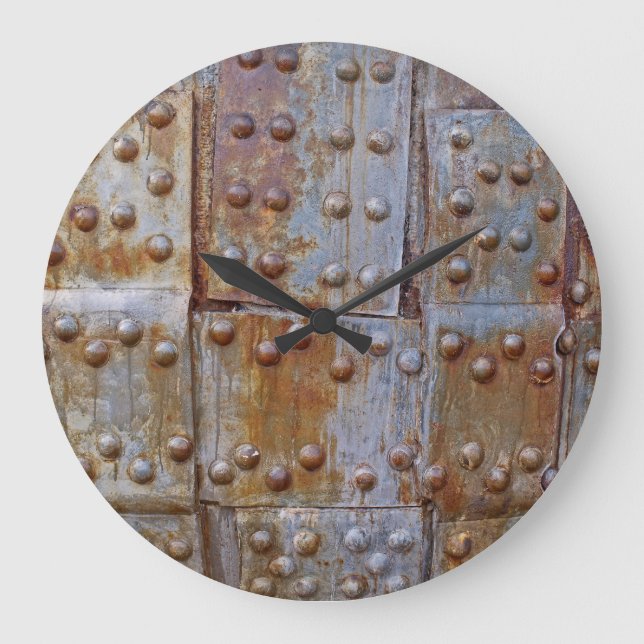 Metall Rustutslag (stor), väggklocka (Framsida)