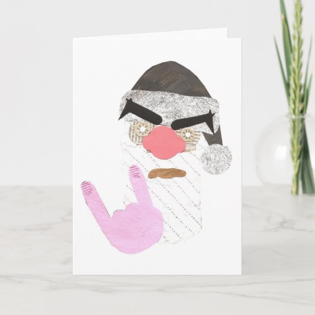 Metall Santa Notecard Helgkort (Framsida)