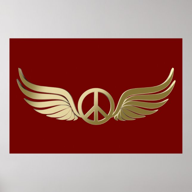 Metall ser fredssymbol ut med vingar poster (Framsidan)