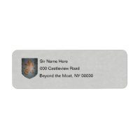 Metall Shield Lejon Grått Faux Parchment