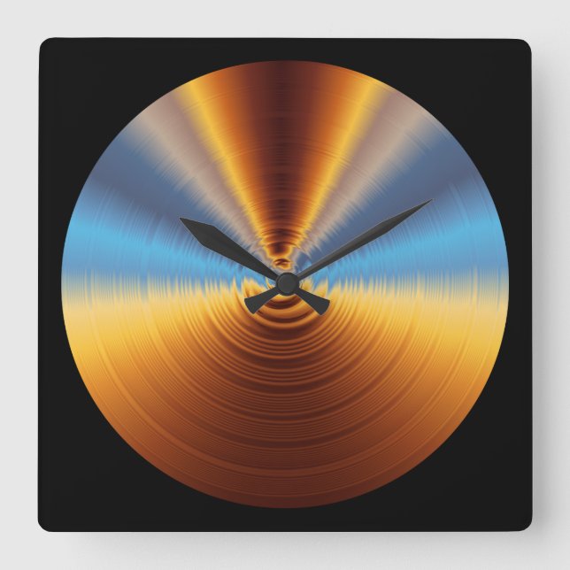 Metall Shimmer Fyrkantig Klocka (Framsida)