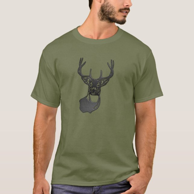 Metall Silhouette - White Svan Buck Hjort Tröja (Framsida)