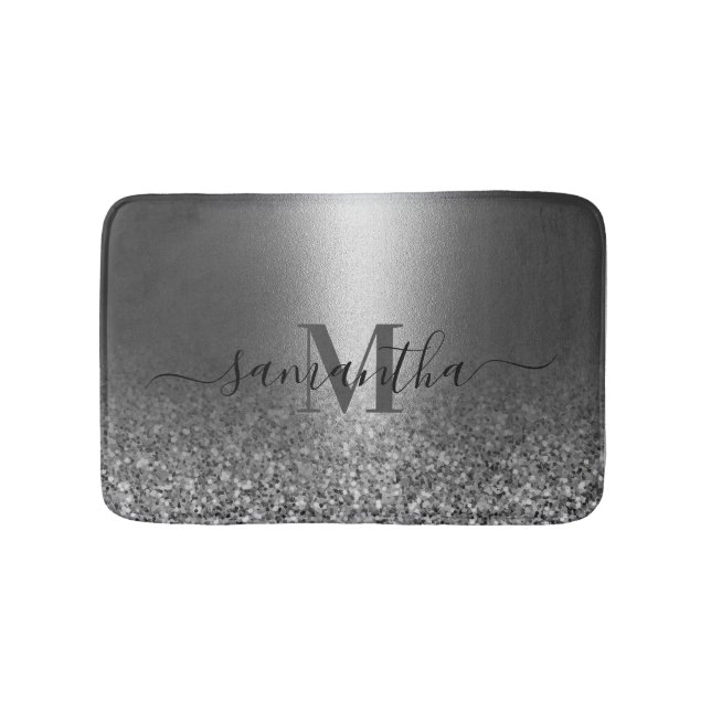 Metall Silver Glitter Badrumsmatta (Framsidan)