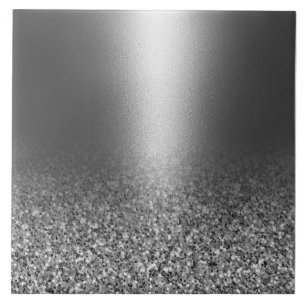 Metall Silver Glitter Kakelplatta