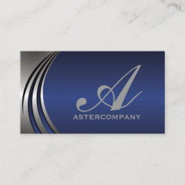 Metall silver grått-blåa öga-fångst, monogram visitkort