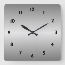 Metall Silver titta med svarta siffror Fyrkantig Klocka