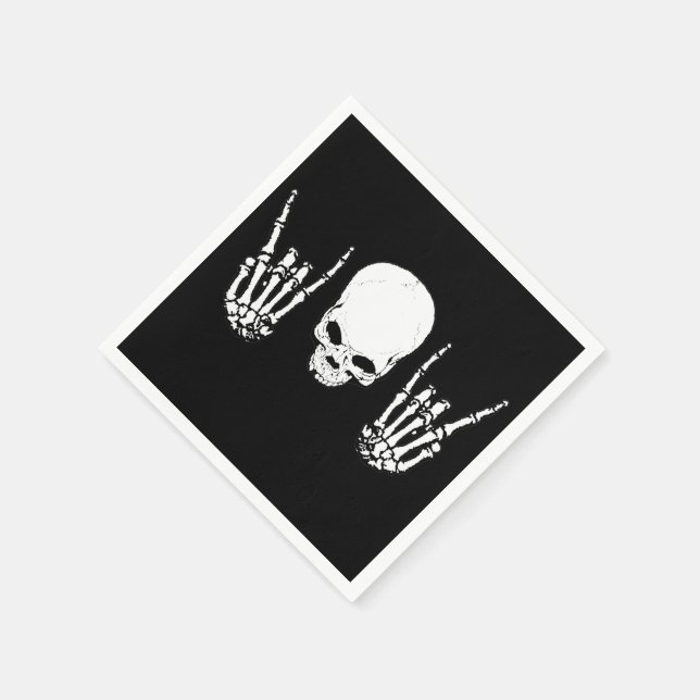 Metall Skull Napkins Pappersservett (Hörn)