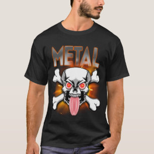 METALL!  Skull och Crossbone, Tunga stuckit ut T Shirt