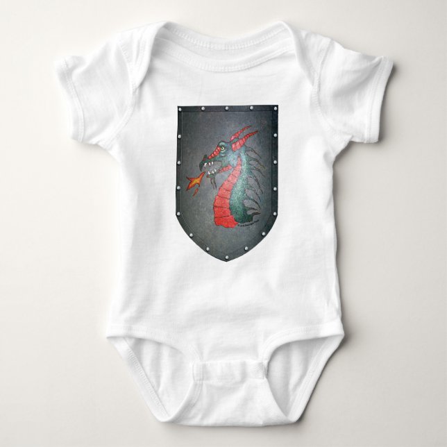 Metall skyddar den medeltida draken tee shirt (Framsida)