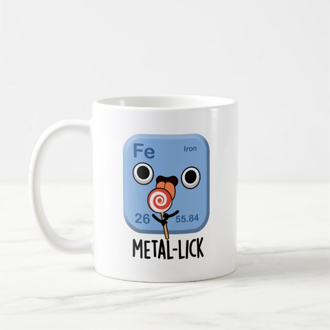 Metall-slicka Funny Chemistry Metall Pun Kaffemugg (Vänster)