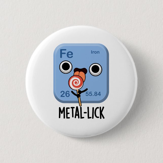 Metall-slicka Funny Chemistry Metall Pun Knapp (Framsida)