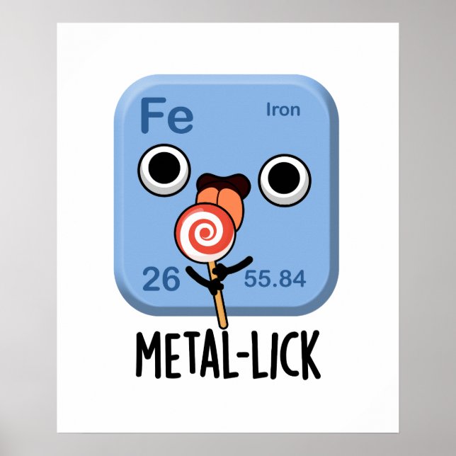 Metall-slicka Funny Chemistry Metall Pun Poster (Framsidan)