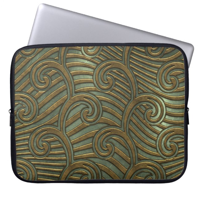 Metall snurrar: Sömlös struktur. Laptop Fodral (Framsidan)