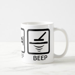 Metall som avkänner EAT--SLEEP-BEEPmuggen Kaffemugg