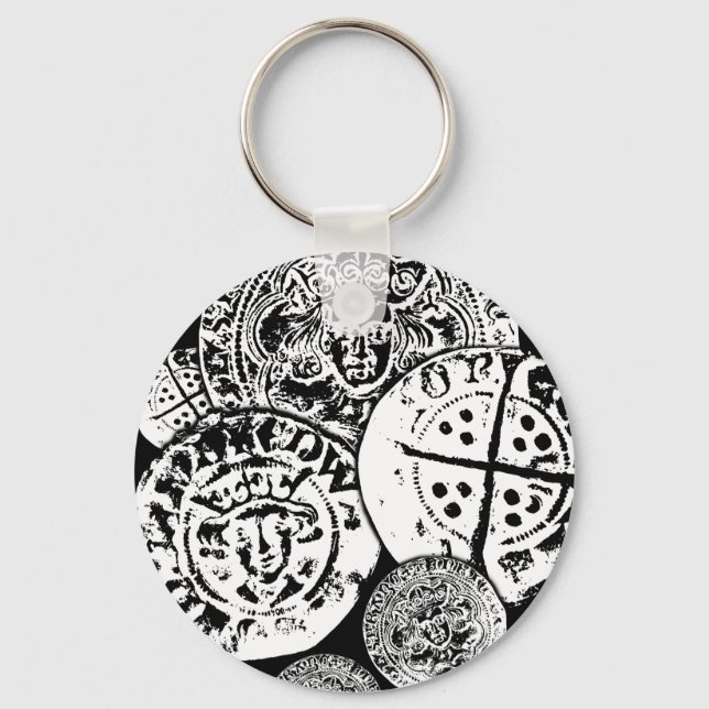 Metall som upptäcker gåva, lammat mynt nyckelring (Framsida)