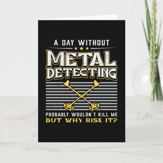 Metall som upptäcker upptäckten av Guld Gift Idea Kort (Framsida)