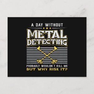 Metall som upptäcker upptäckten av Guld Gift Idea Vykort
