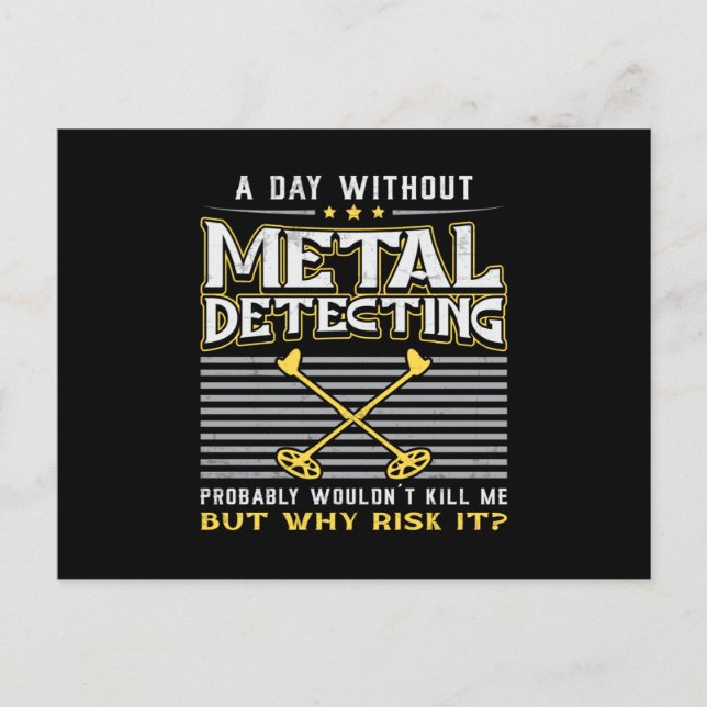 Metall som upptäcker upptäckten av Guld Gift Idea Vykort (Framsida)
