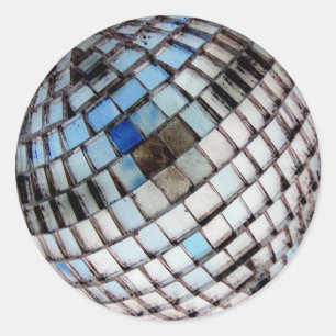 Metall Spegel Disco Boll Runt Klistermärke