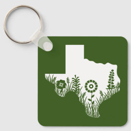Metall Square Keychain Texas Disline Forest Grönt Nyckelring