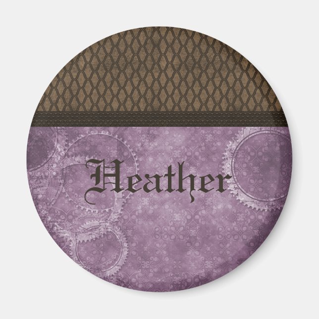 Metall Stampunk Magnet, Lila Magnet (Framsidan)