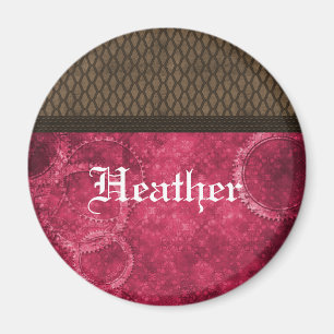 Metall Stampunk Magnet, Rosa Magnet