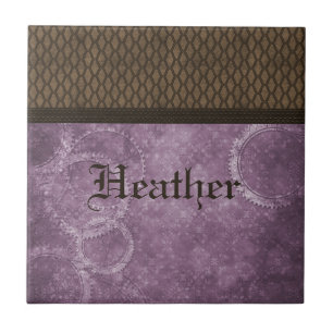 Metall Stampunk Tile, Lila Kakelplatta